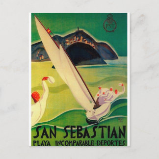 Vintage resor Poster Donostia San Sebastian Vykort