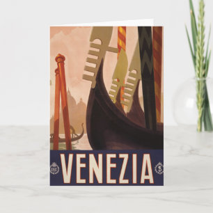 Vintage resor Poster en kanal i Venedig Kort