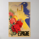 Vintage resor Poster Espagne Spain Wall Deco Art<br><div class="desc">En reproduktion av en artikel Deco poster att man främjar turismen i Spanien. Digitalt renoverat för att få ut det ursprungliga färg,  ännu bättre och åtgärda så många brister som möjligt.</div>