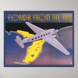Vintage resor Poster, Florida från Luft flygplan Poster