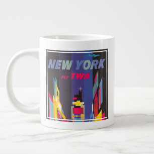 Vintage resor Poster, Fly Twa, New York Jumbo Mugg