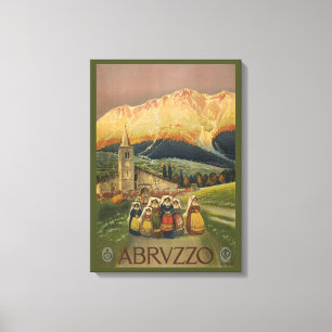 Vintage resor Poster för Abruzzo, Italien. Canvastryck
