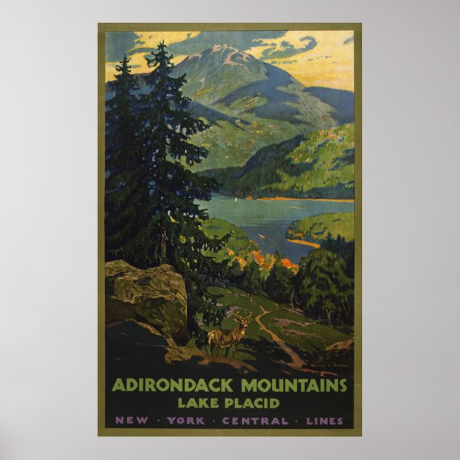 Vintage resor Poster för Adirondacks (Framsidan)