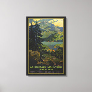 Vintage resor Poster för Adirondacks Canvastryck
