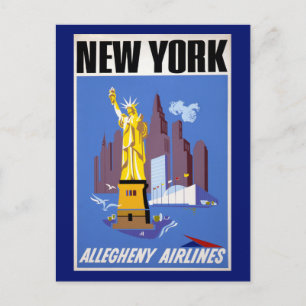 Vintage resor Poster för Allegheny Airlines Vykort