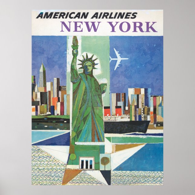 Vintage resor Poster för American Airlines (Framsidan)