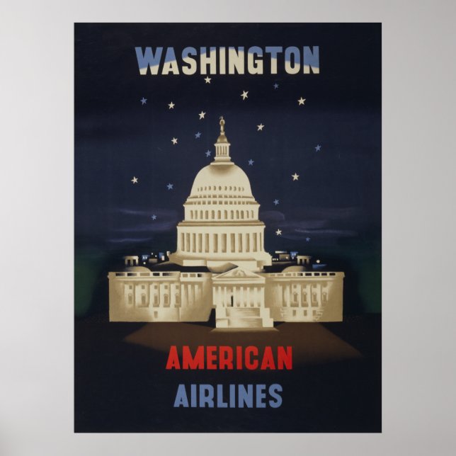 Vintage resor Poster för American Airlines (Framsidan)