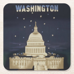 Vintage resor Poster för American Airlines Underlägg Papper Kvadrat