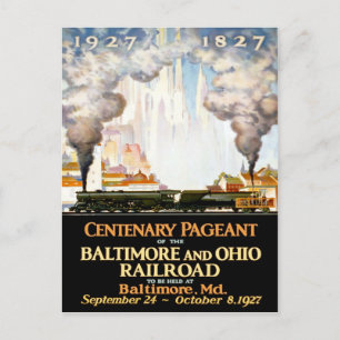Vintage resor Poster för Baltimore Railroad Postc Vykort