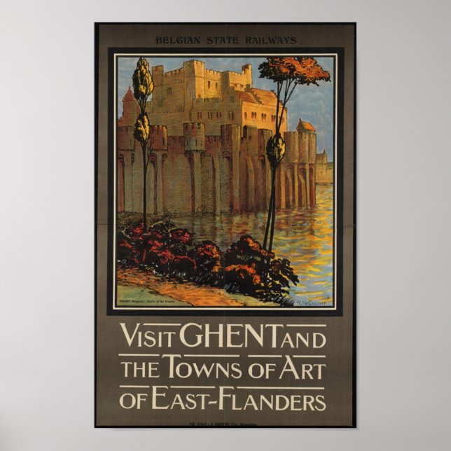 Vintage resor Poster för Belgien (Framsidan)