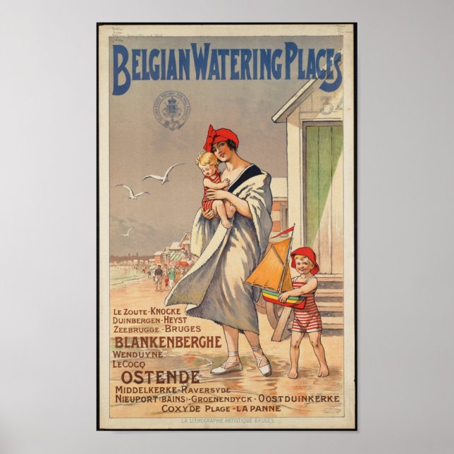 Vintage resor Poster för Belgien (Framsidan)