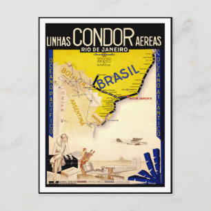 vintage resor Poster för Brasiliens vykort