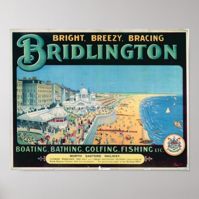 Vintage resor Poster för Bridlington, England (Framsidan)