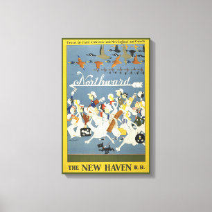 Vintage resor Poster för den nya Haven R.R. Canvastryck