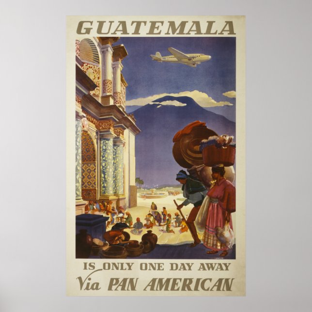 Vintage resor Poster för Guatemala (Framsidan)