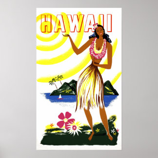 Vintage resor poster för Hawaii