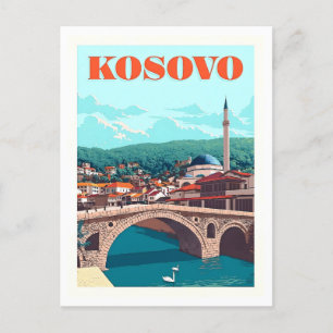 Vintage resor Poster för Kosovo Vykort