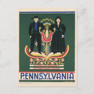 Vintage resor Poster för Lancaster County, Pa Vykort