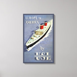 Vintage resor Poster för Linjer i Förenade Stater Canvastryck