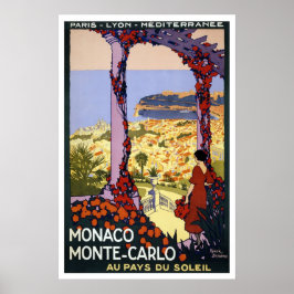 Vintage resor Poster för Monaco och Monte Carlo