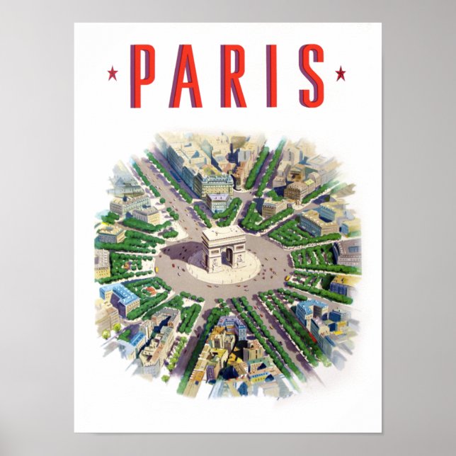 Vintage resor poster för Paris (Framsidan)