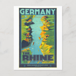 Vintage resor Poster för Rhen Tyskland Vykort