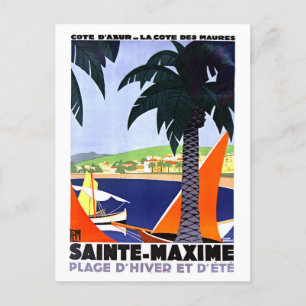 Vintage resor Poster för Sainte-Maxime, Frankrike Vykort