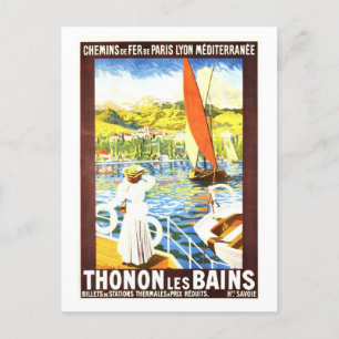 Vintage resor Poster för Thonon-les-Bains, Frankri Vykort