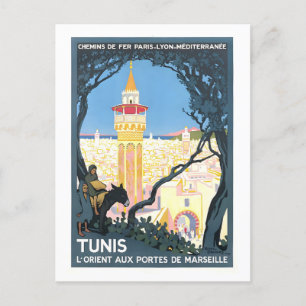 Vintage resor Poster för Tunis, Tunisien. Vykort