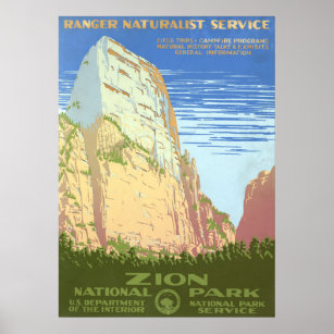 Vintage resor Poster för Zions nationalpark