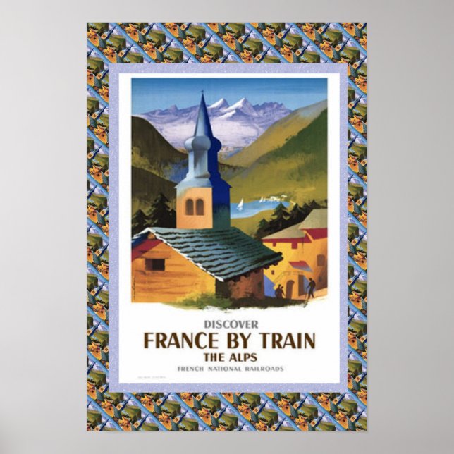 Vintage resor poster,Frankrike från tåg Poster (Framsidan)
