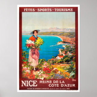 Vintage resor Poster - Frankrike Nice Cote d'Azur