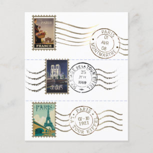 Vintage resor Poster Frimärke och Fransken Postage