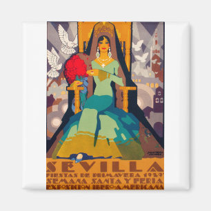 vintage resor poster havskräfta magnet