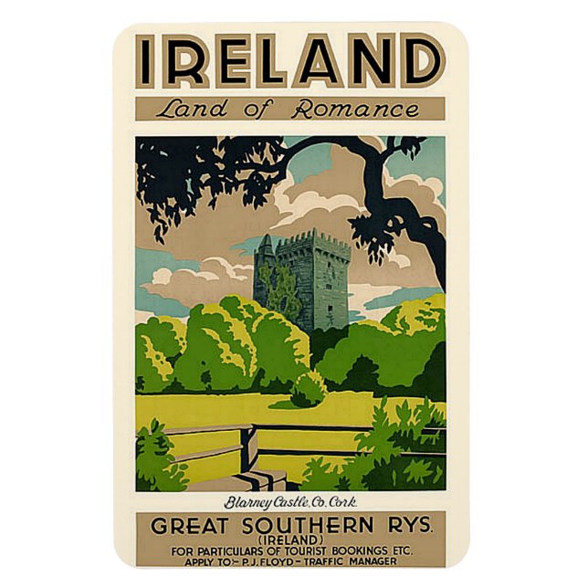 Vintage resor Poster Irland Blarney Castle Magnet (Vertikal)