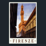 Vintage resor Poster Italien Florence Firenze<br><div class="desc">En reproduktion av ett konsthändelse från 1930-talet poster att man främjar turism till Florens i Italien. Digitalt renoverat för att få ut det ursprungliga färg,  ännu bättre och åtgärda så många brister som möjligt. Anpassa poster storlekt,  struktur,  gräns och/eller ram till kostym.</div>