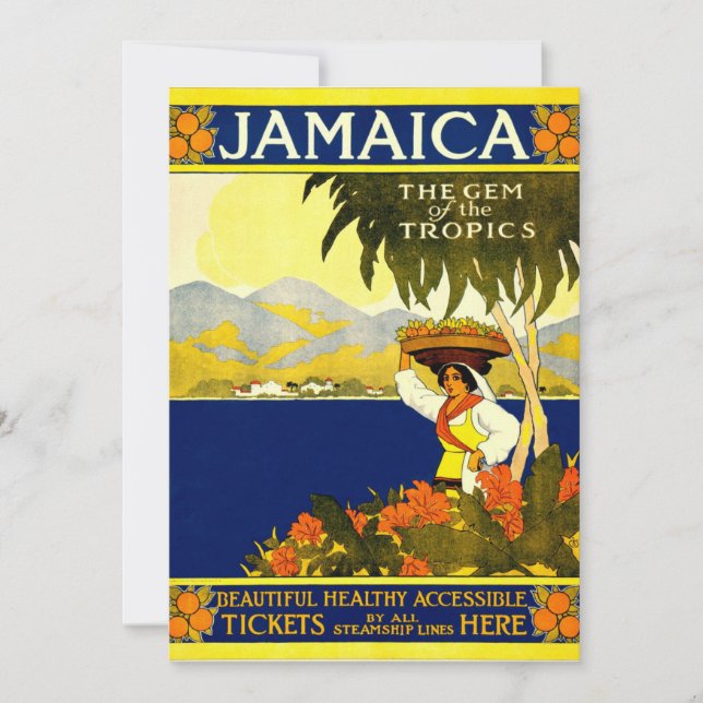 Vintage resor Poster: Jamaica Inbjudningar (Framsida)