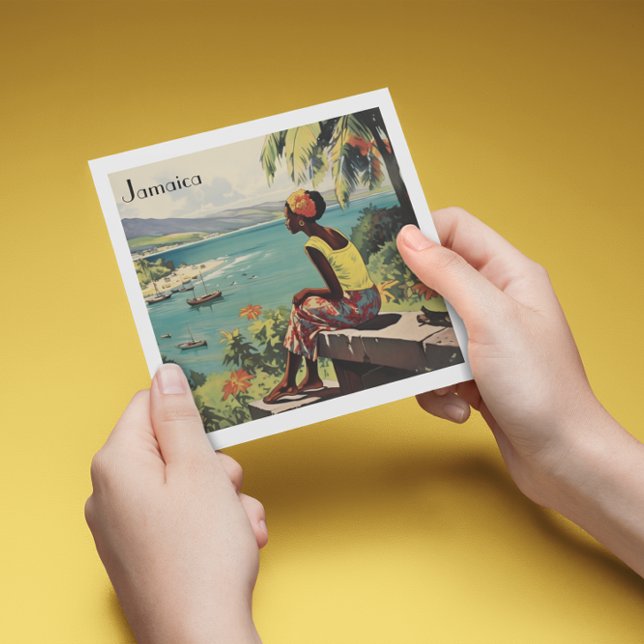 Vintage resor Poster Jamaican-kvinna (Skapare uppladdad)