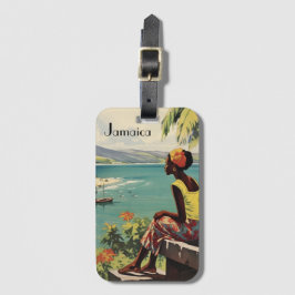 Vintage resor Poster Jamaican-kvinna Bagagebricka