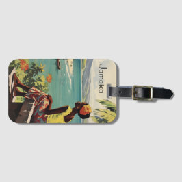 Vintage resor Poster Jamaican-kvinna Bagagebricka