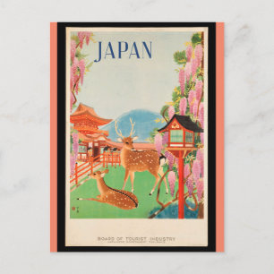 Vintage resor poster, Japan Vykort