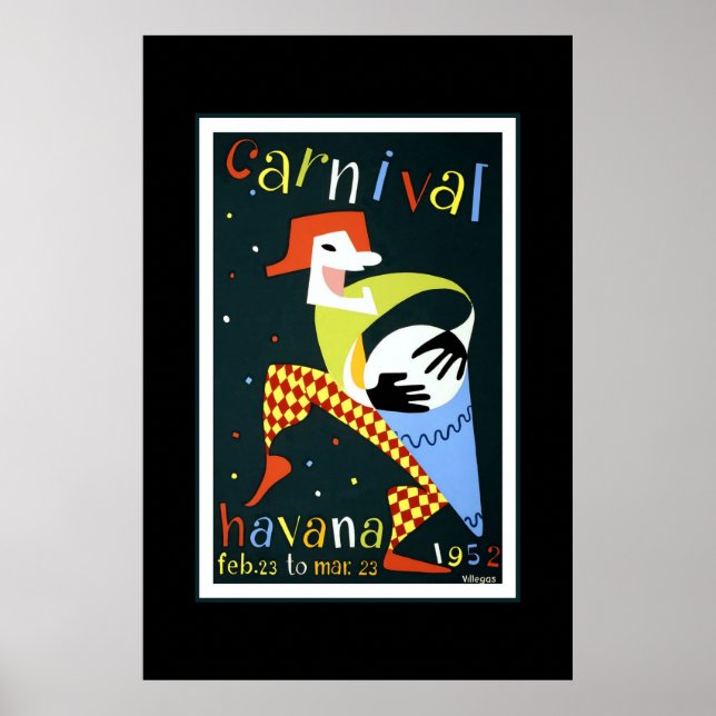 Vintage resor Poster karnival Cuba Havana (Framsidan)