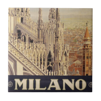 Vintage resor Poster katedralen i Milano, Italien Kakelplatta