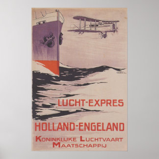 Vintage resor Poster KLM Lucht-Express Poster