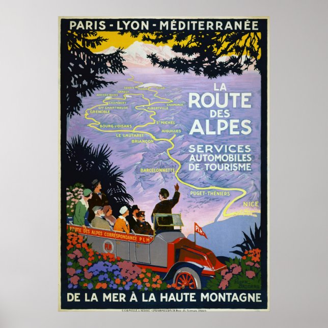 Vintage resor Poster - La Route des Alpes (Framsidan)