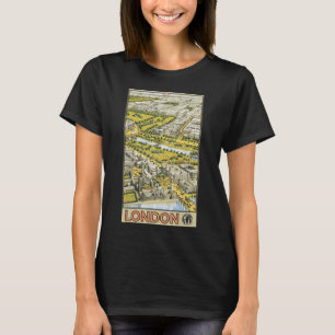 Vintage resor Poster, London Aerial View T Shirt