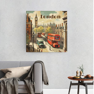 Vintage resor Poster London City Center Canvastryck
