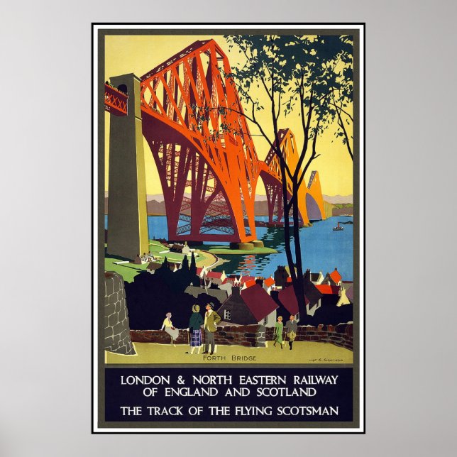 Vintage resor Poster London Scotland (Framsidan)