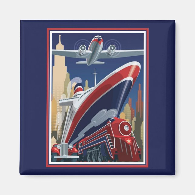 Vintage resor Poster Magnet (Framsidan)