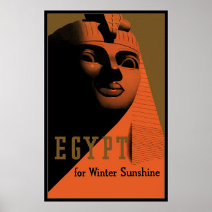 Vintage resor Poster med Sphinx, Egypten, Afrika